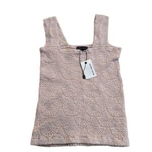 NWT Miou Muse Cropped Jacquard Tank Top Cami Size M Coquette Y2K